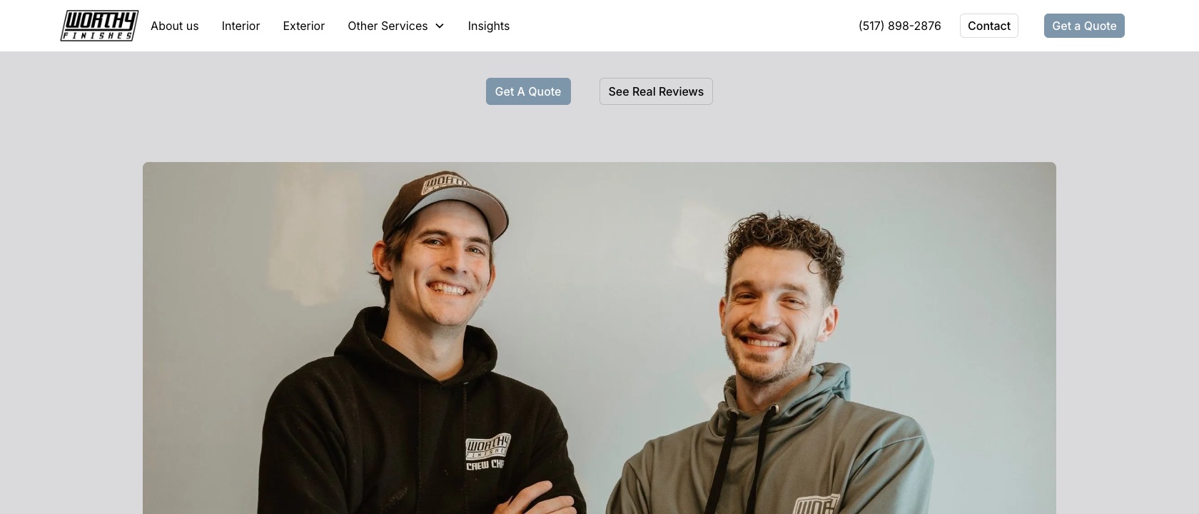 The Worthy Finishes website